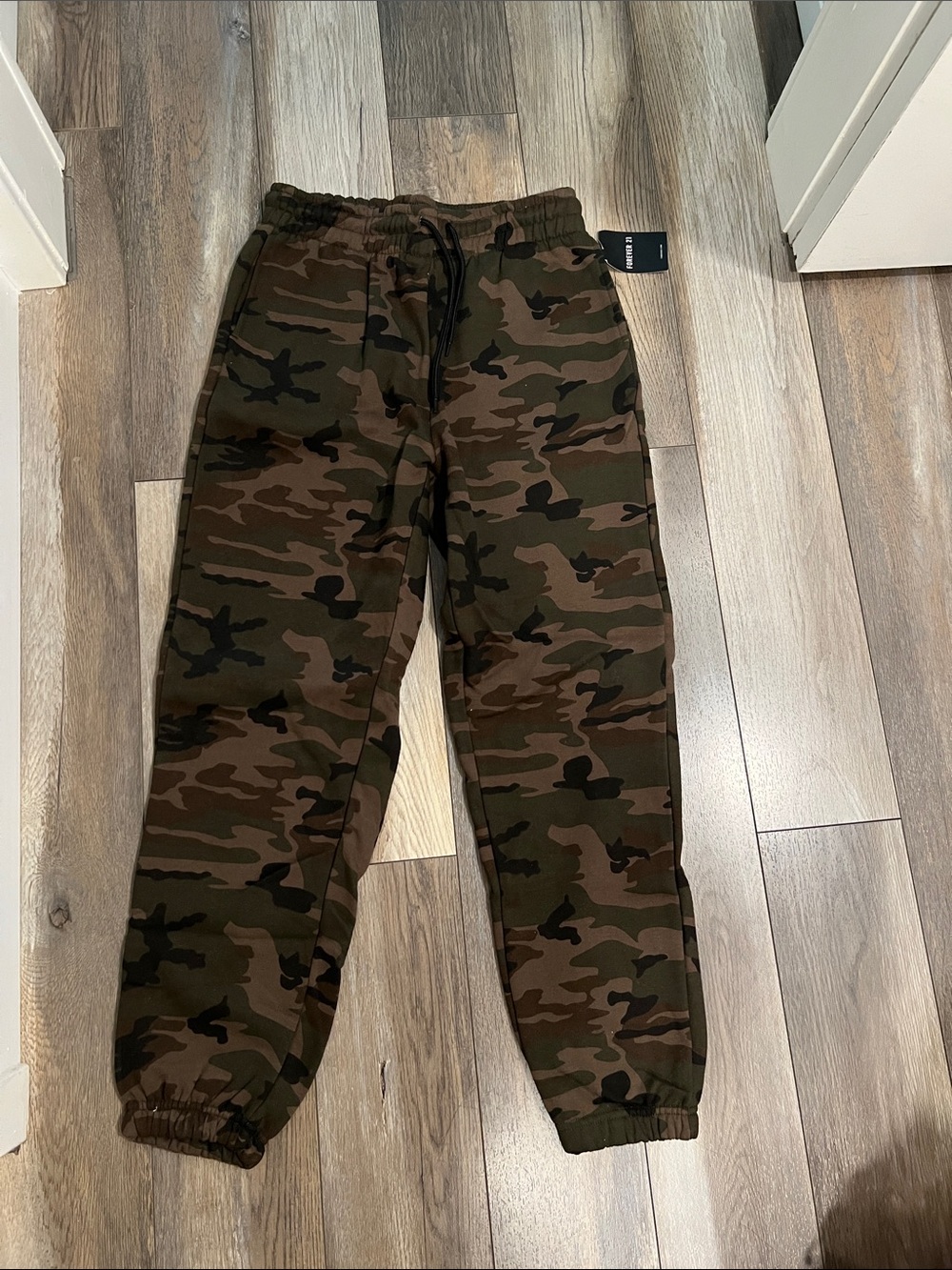 Forever 21 Camo Track Joggers - Green & Brown